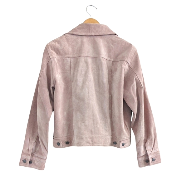 WILSON'S MAXIMA Vintage Pastel Pink Suede Leather Jacket Size Small - Picture 2 of 11